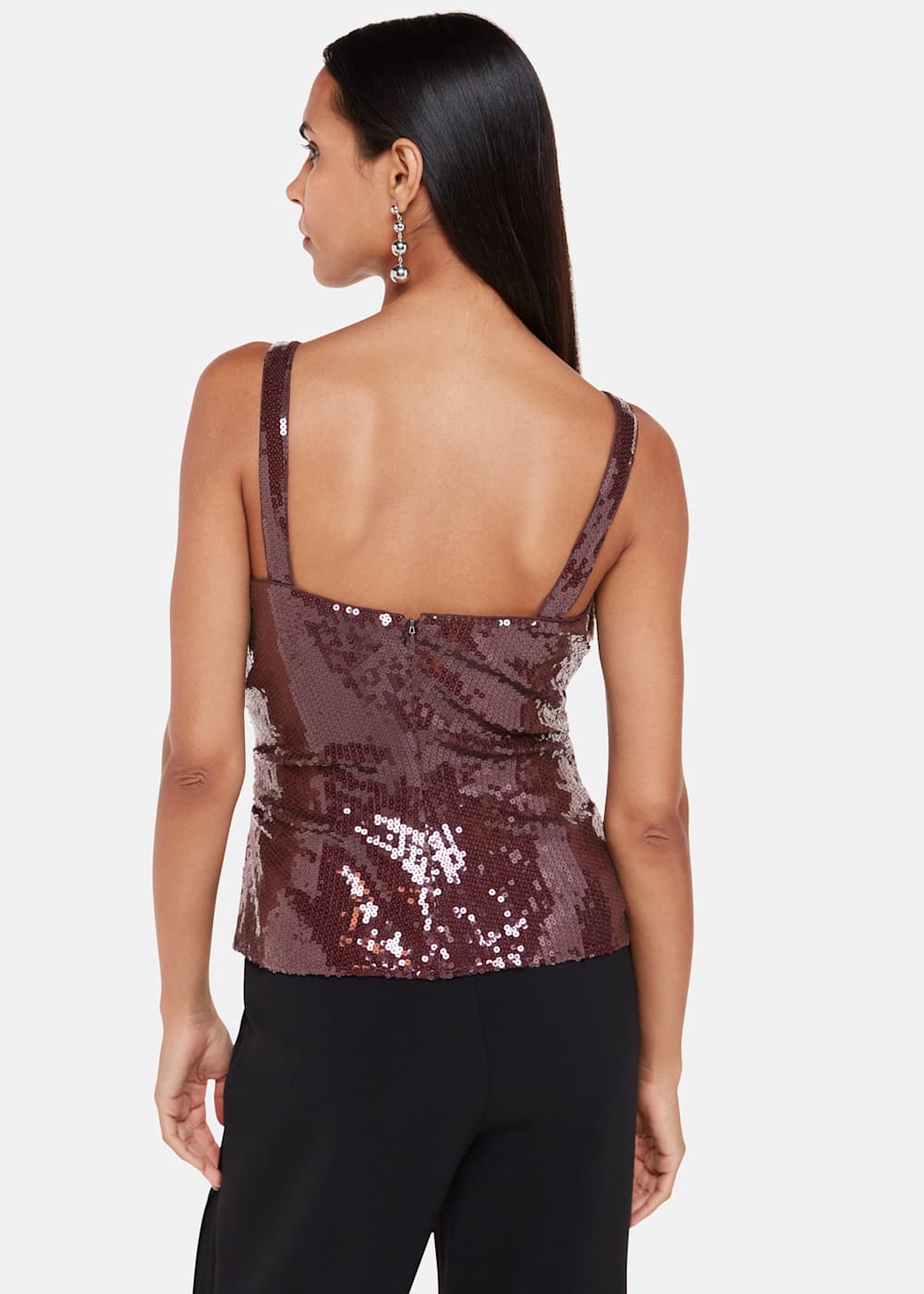 Burgundy sequin top deals