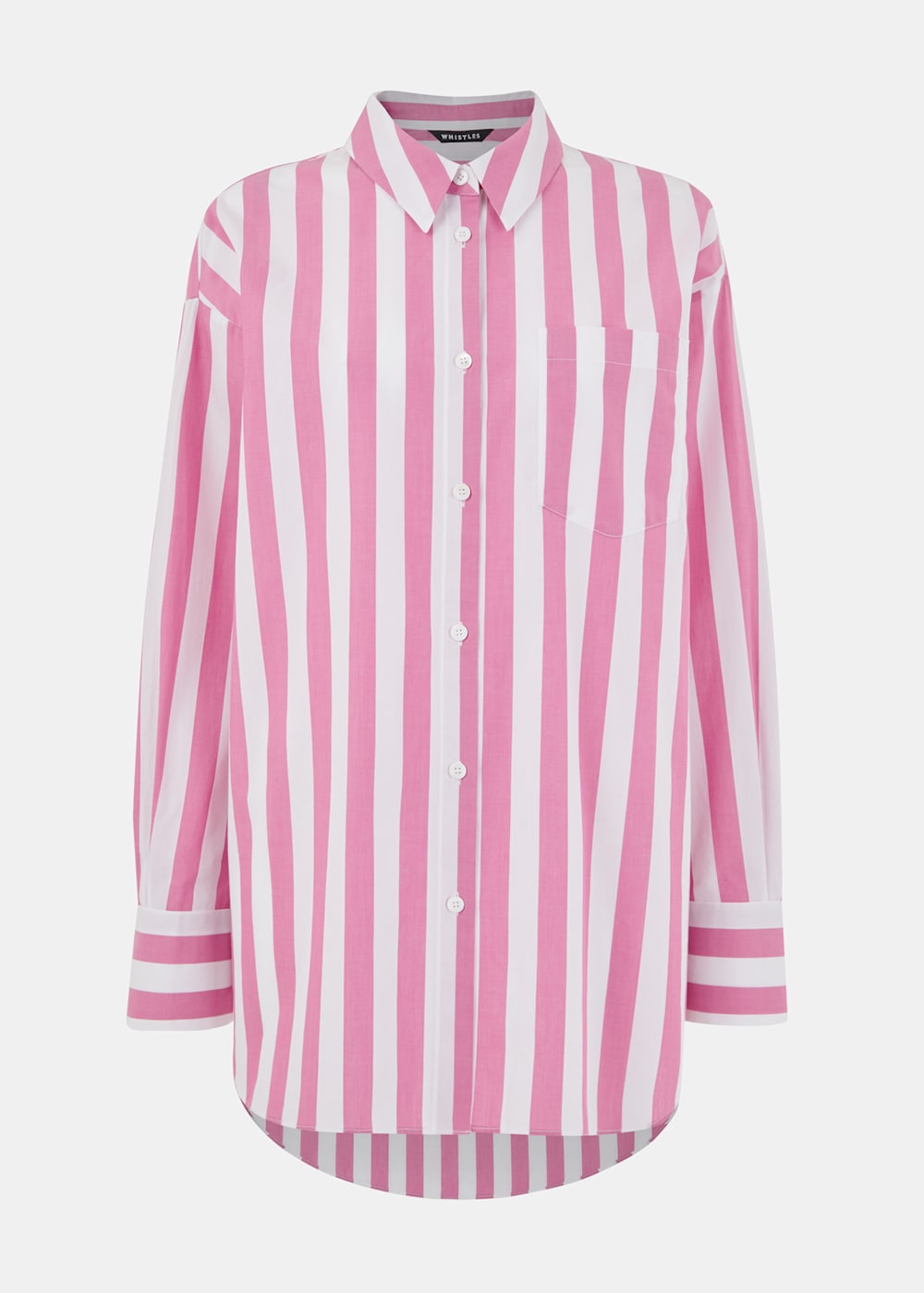 White and pink striped shirt discount