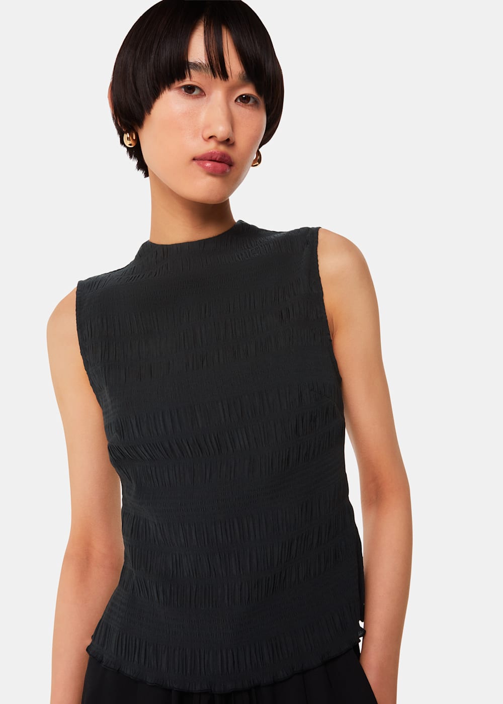 Plisse Sleeveless Top | Whistles US |