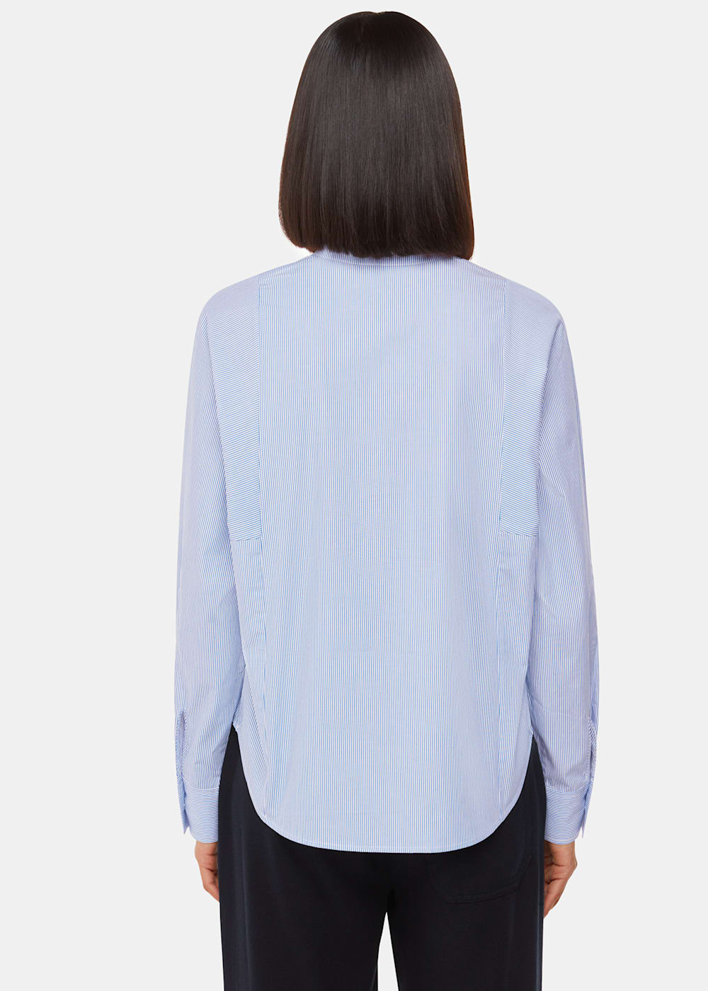 Whistles Stripe Grandad Collar Shirt Whistles Stripe Grandad Collar Shirt