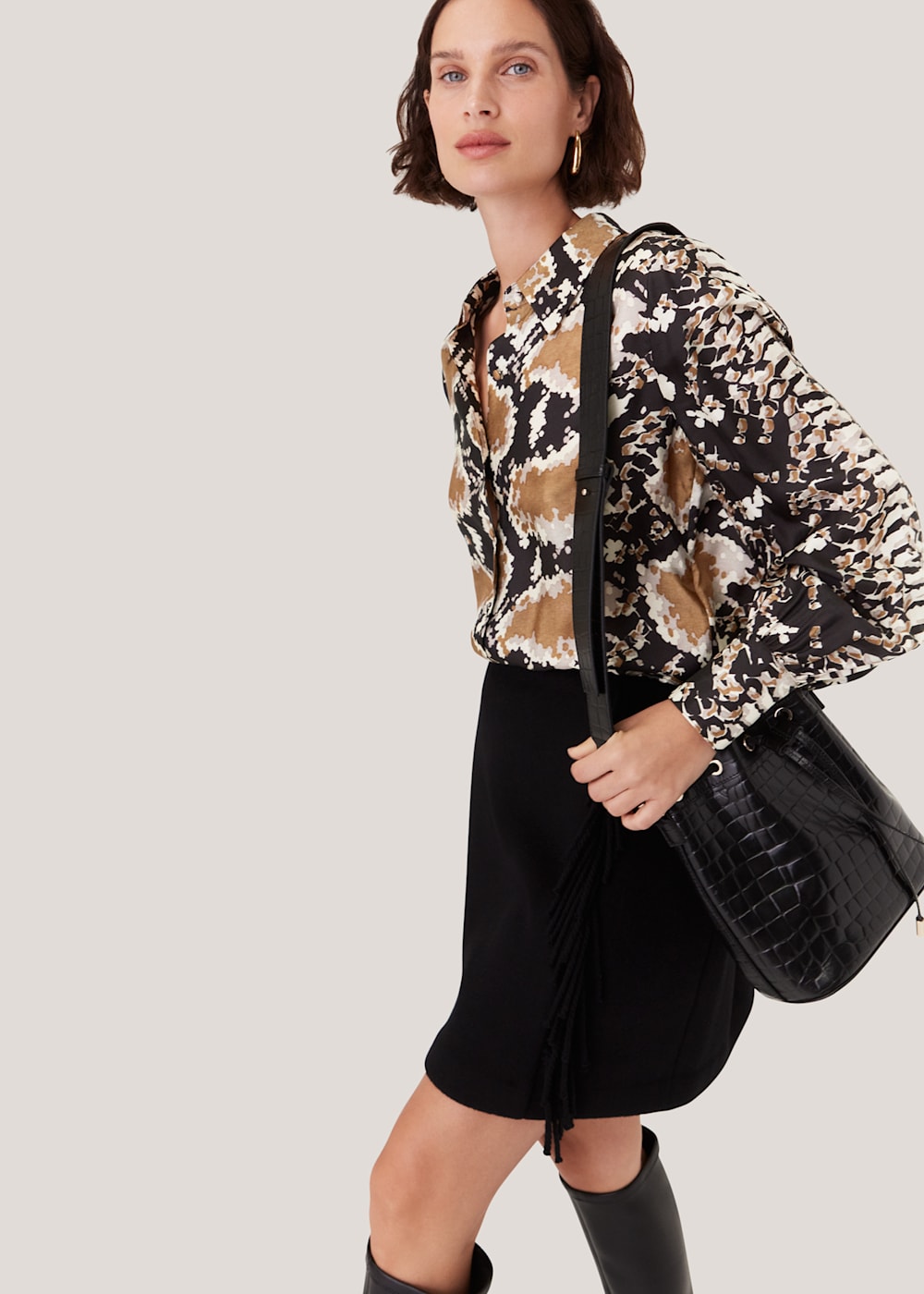 Oversized snake print shirt dress shop