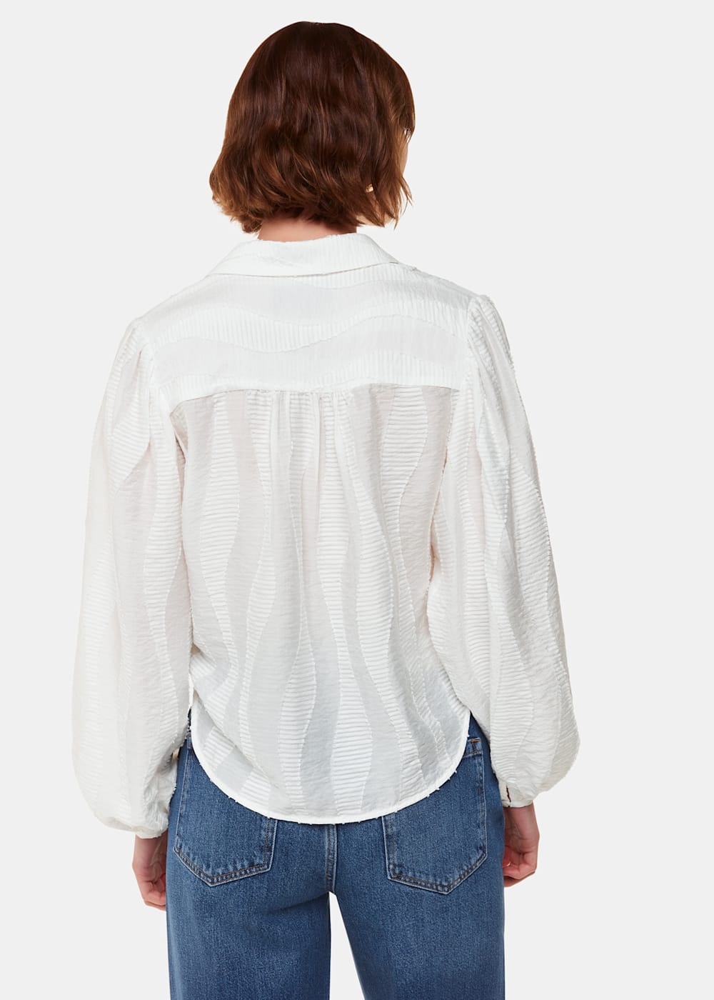 Whistles White Hannah Textured Shirt Whistles White Hannah Textured Shirt