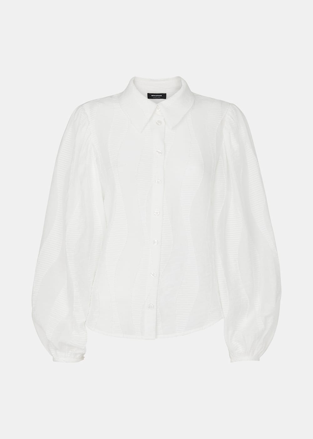 Whistles White Hannah Textured Shirt Whistles White Hannah Textured Shirt