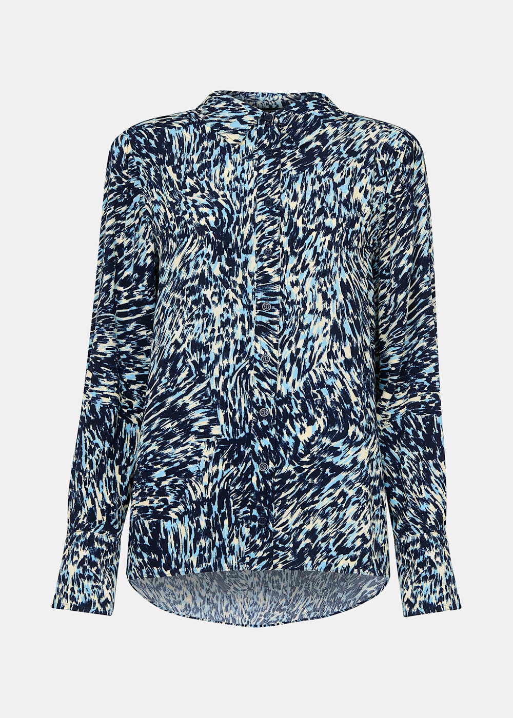 Whistles Blue Leopard Swirl Print Shirt Whistles Blue Leopard Swirl Print Shirt