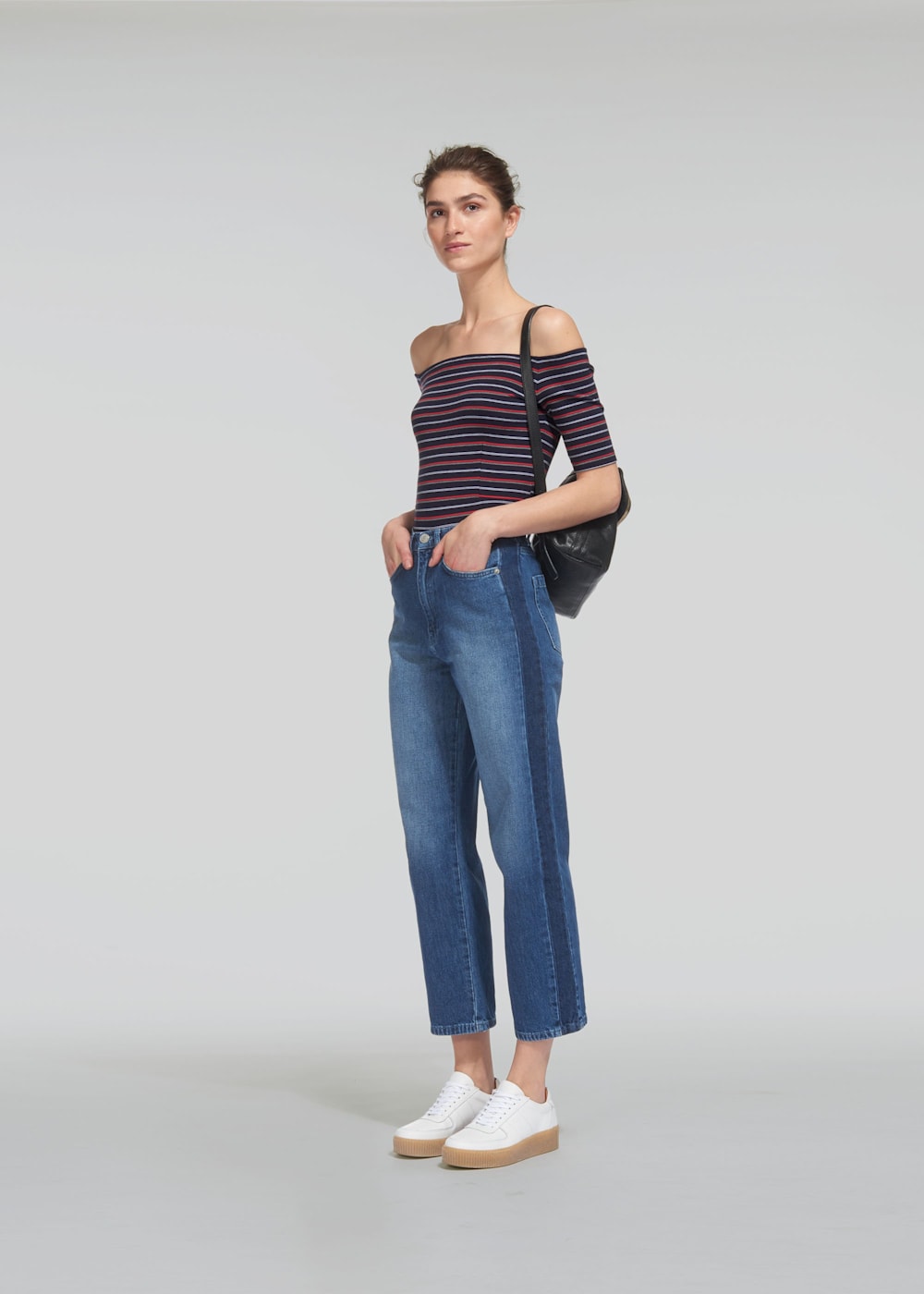 Multi Stripe Bardot Top Multicolour WHISTLES Whistles UK