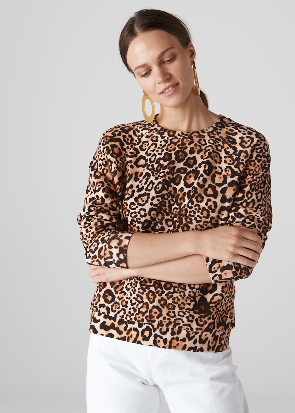 Womens leopard print sweatshirt outlet