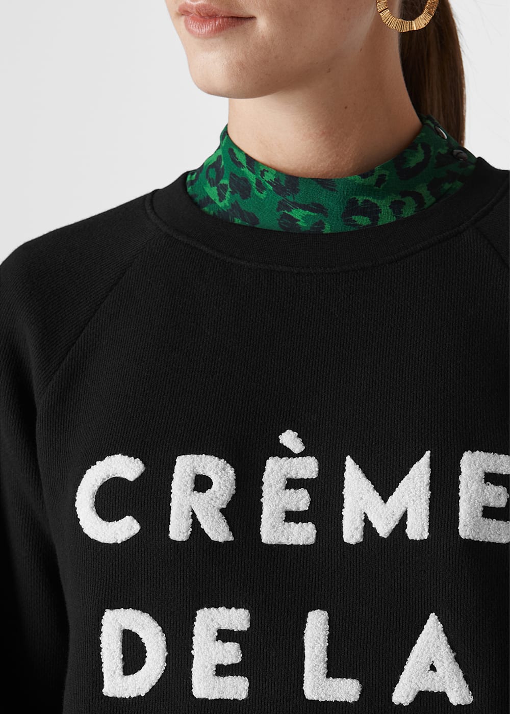 Black Creme De La Creme Sweatshirt WHISTLES Whistles UK