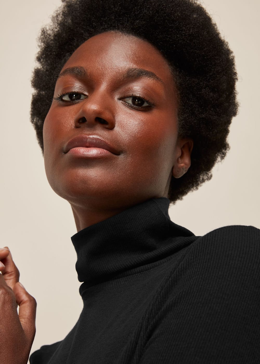 Thin black polo neck hot sale