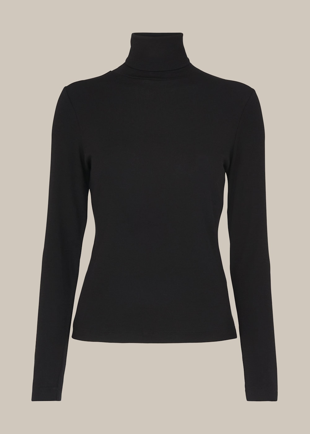 Black jersey polo neck sales