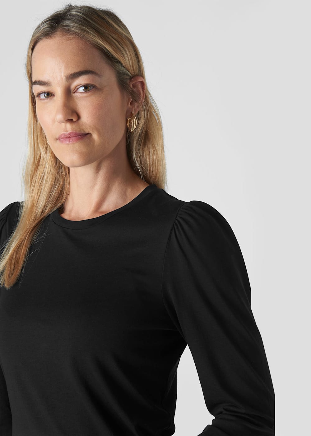 Black Puff Sleeve Top WHISTLES Whistles UK
