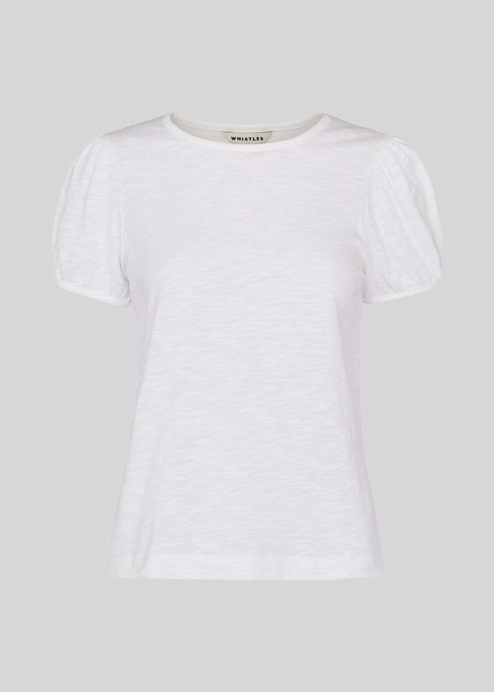 White Puff Sleeve T-Shirt | WHISTLES | Whistles US |