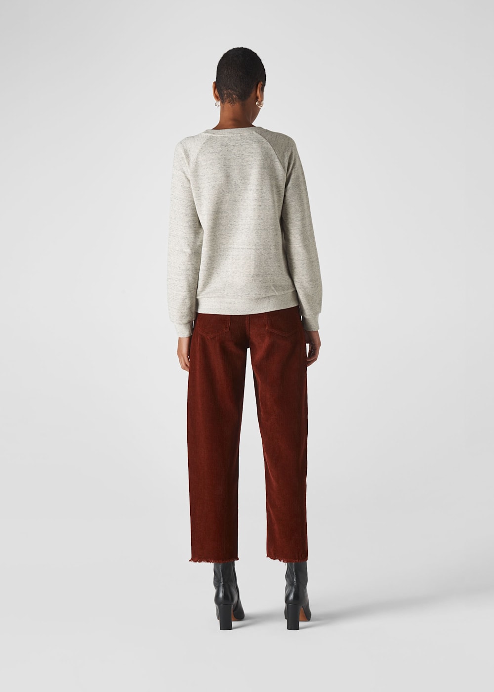 Grey Marl Love Logo Sweatshirt WHISTLES Whistles UK