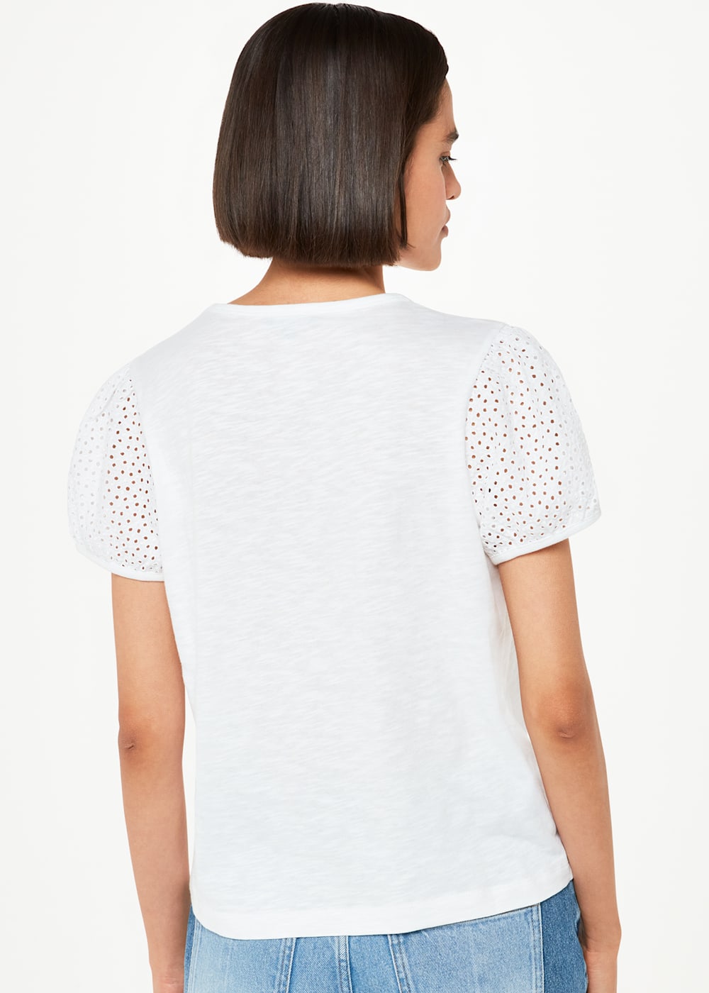 Whistles Broderie Puff Sleeve T-Shirt Whistles Broderie Puff Sleeve T-Shirt