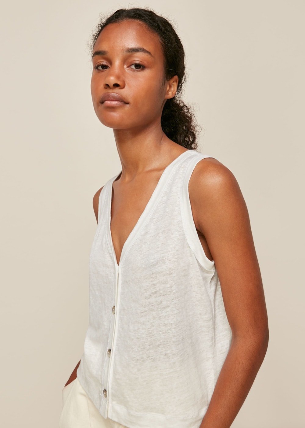 White dressy vest top hot sale