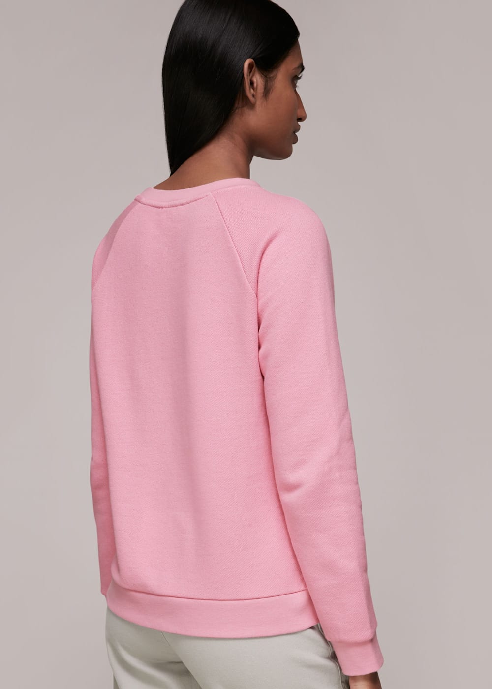 Pink Bonjour Logo Sweatshirt WHISTLES Whistles UK