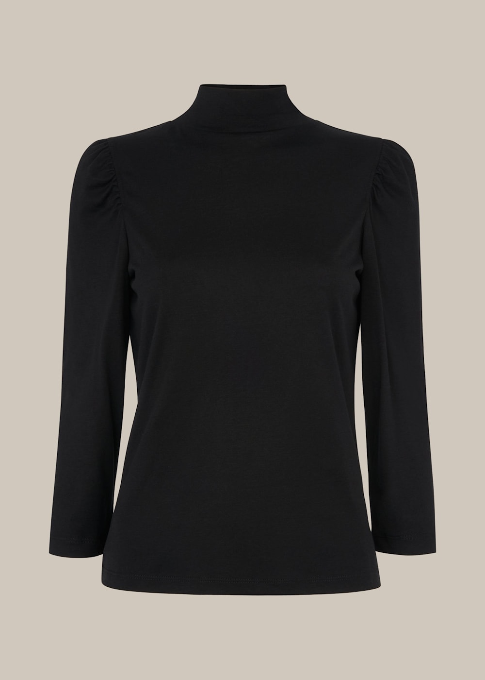whistles-high-neck-puff-sleeve