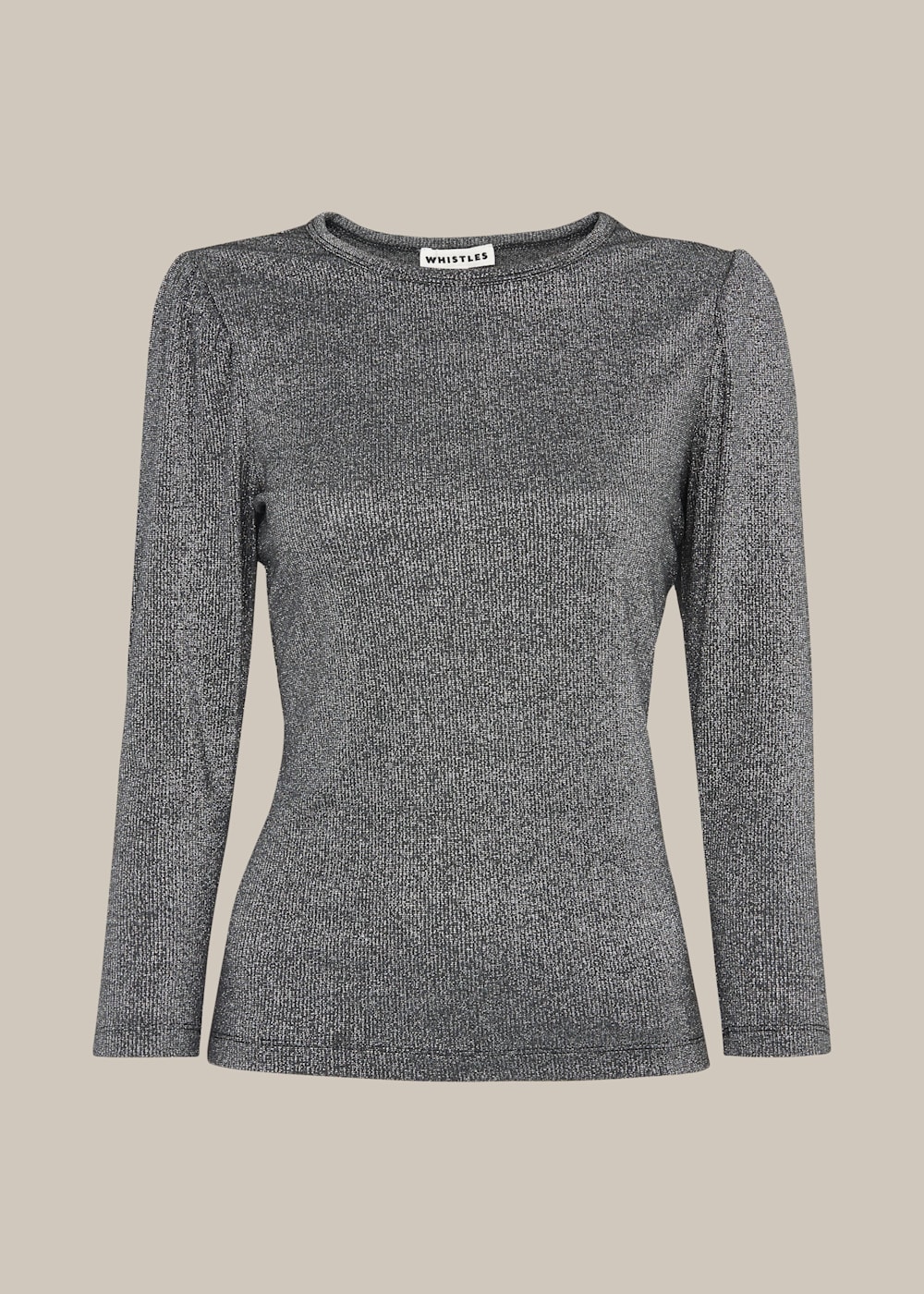 Silver puff sleeve top outlet