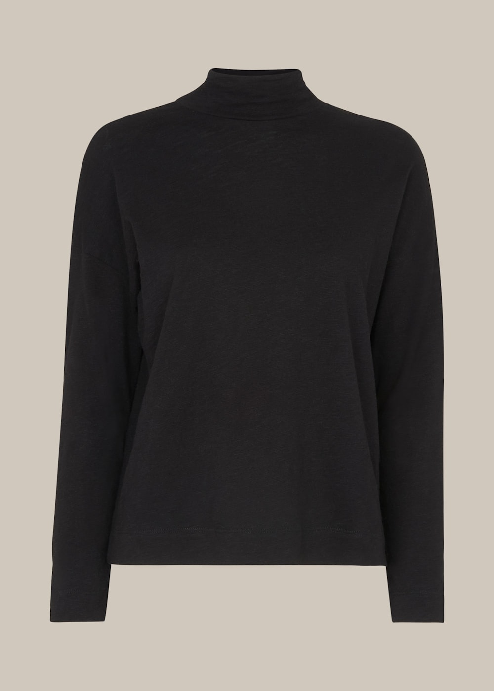 Plain black high neck top best sale