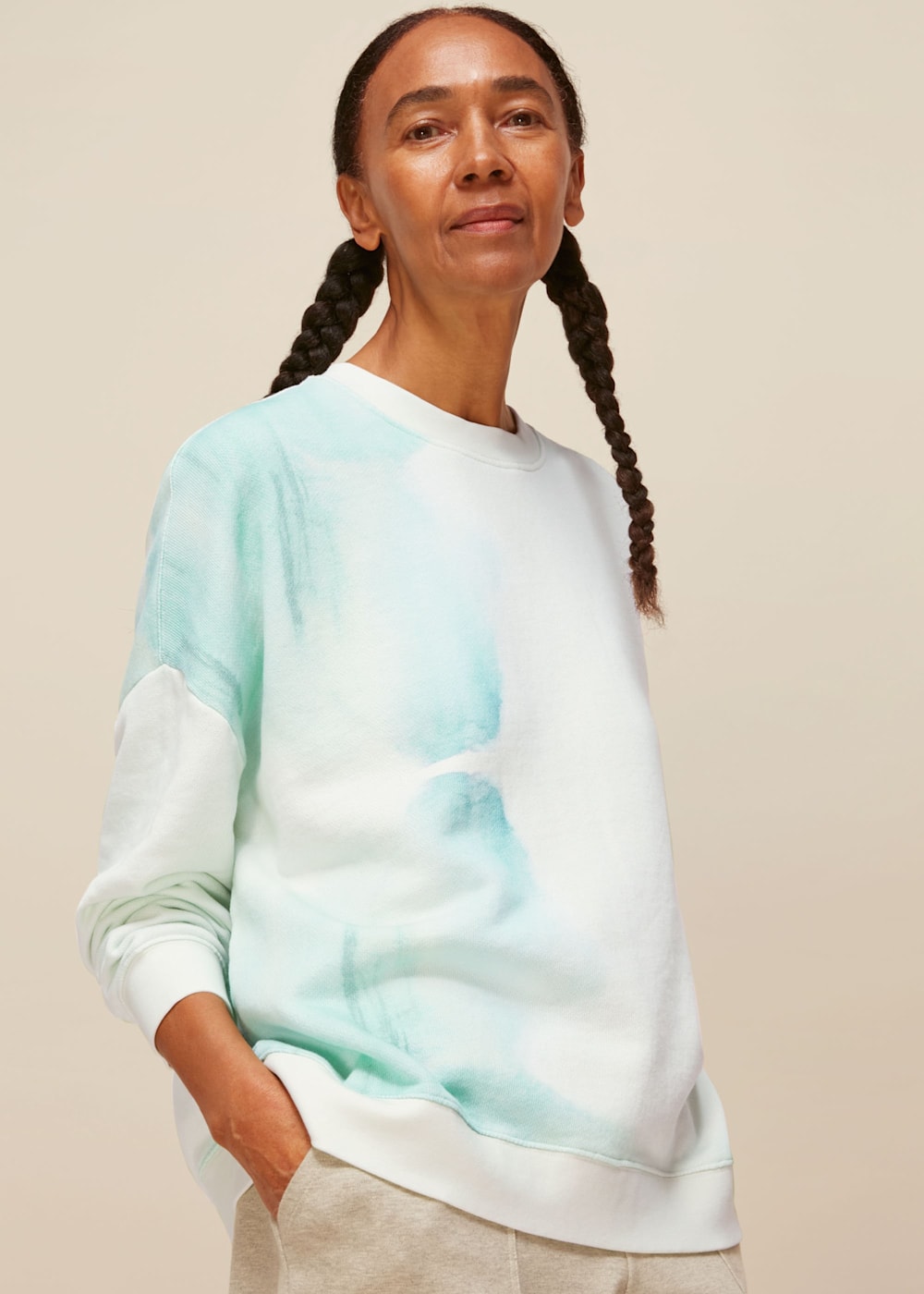 Tie dye long sweatshirt top