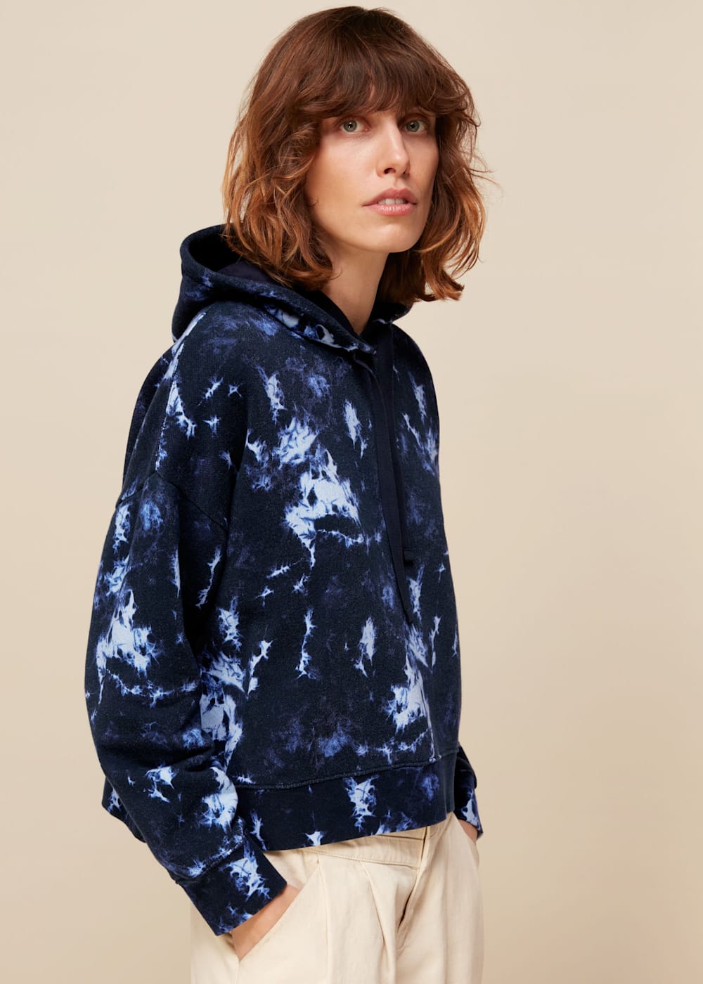Navy Tie Dye Hoodie WHISTLES Whistles UK