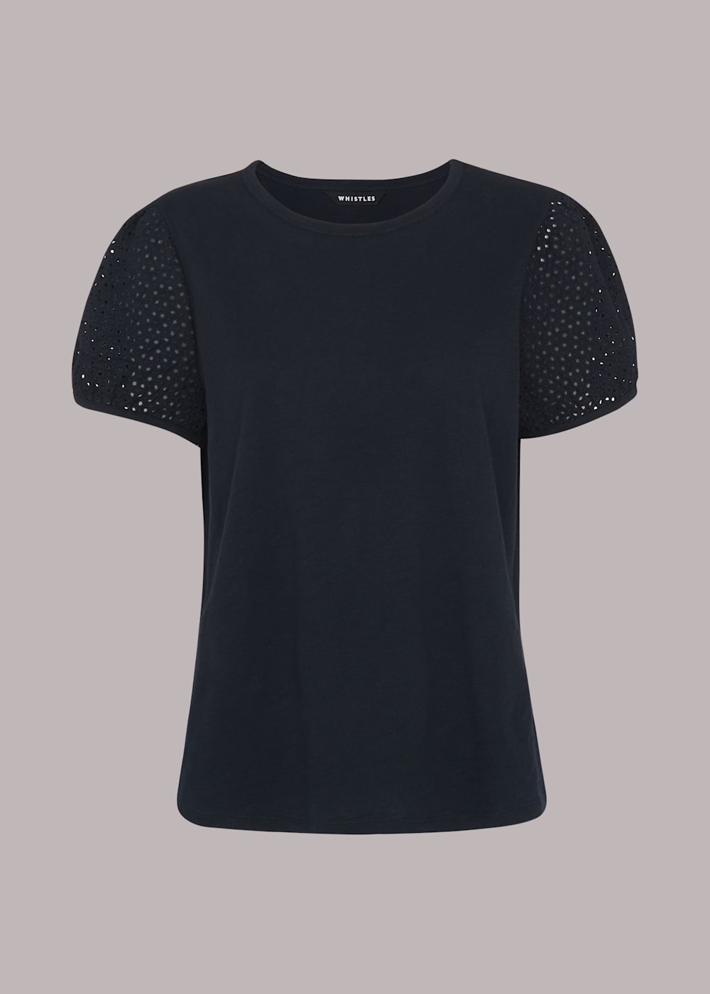 Whistles Broderie Puff Sleeve T-Shirt Whistles Broderie Puff Sleeve T-Shirt