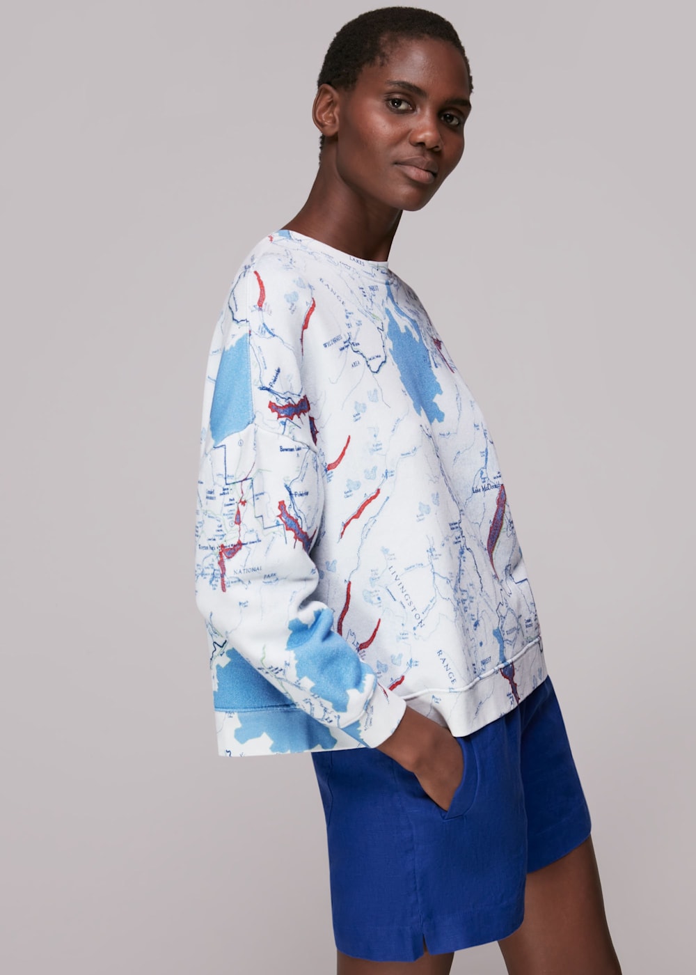 Print on a sweatshirt top