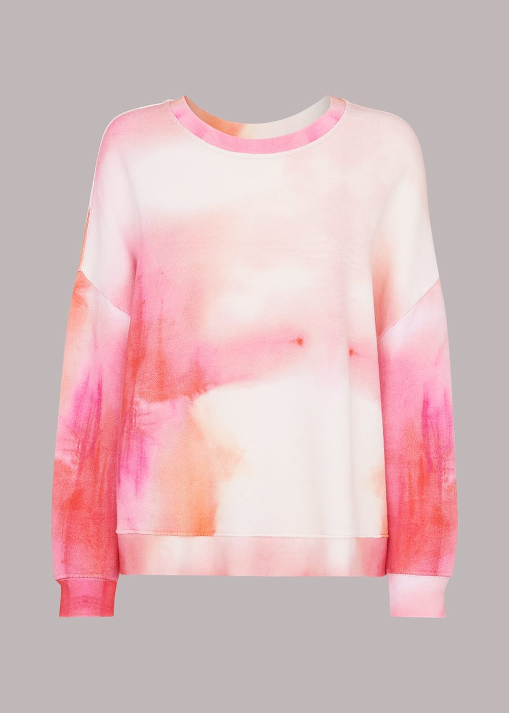 Pink Multi Tie Dye Cotton Sweatshirt WHISTLES Whistles UK