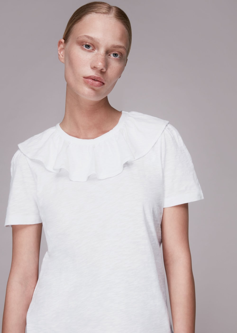 White Frill Neck Collar Tee | WHISTLES | Whistles UK | White Frill Neck Collar Tee | WHISTLES | Whistles UK |