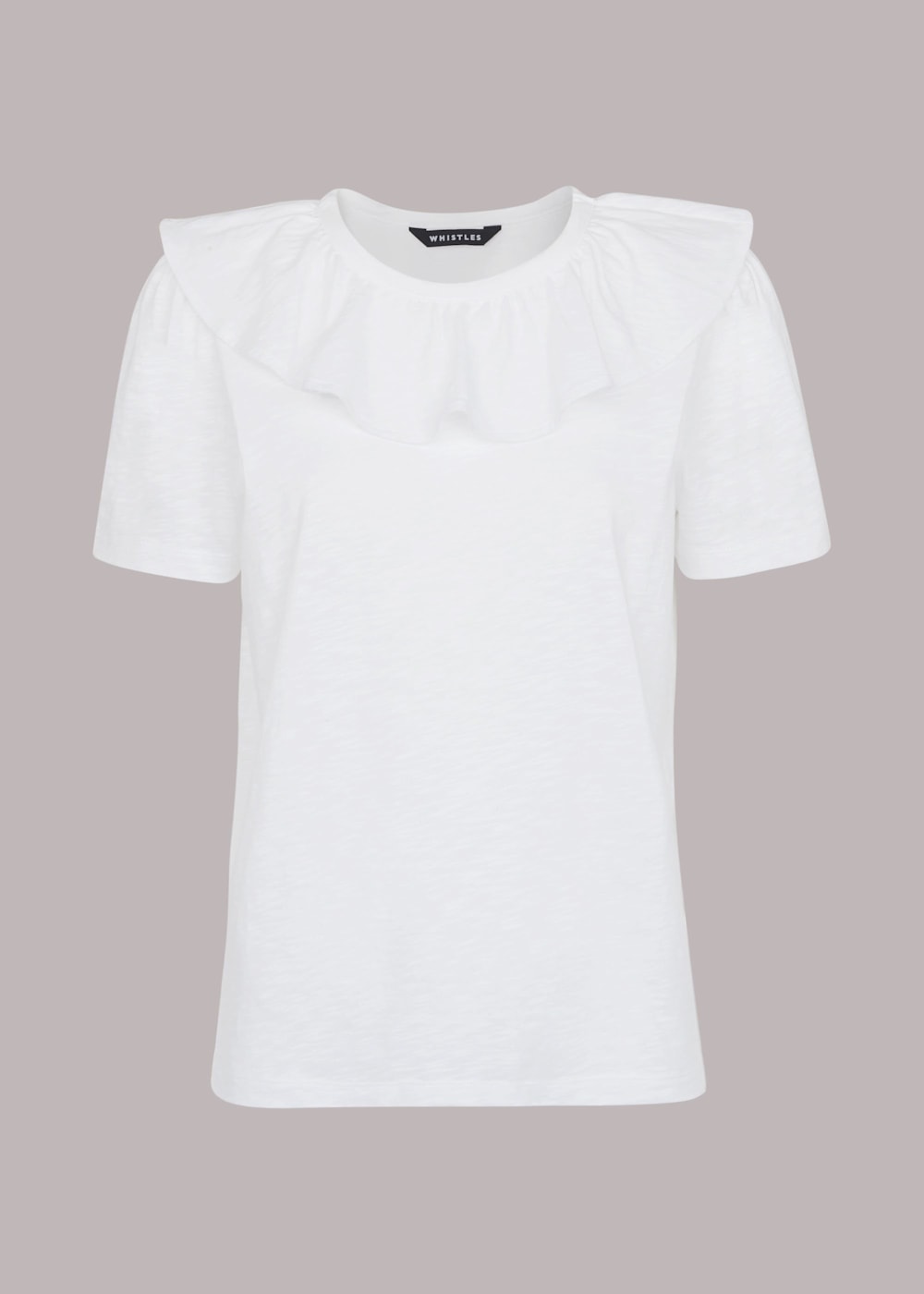 White Frill Neck Collar Tee | WHISTLES | Whistles UK |