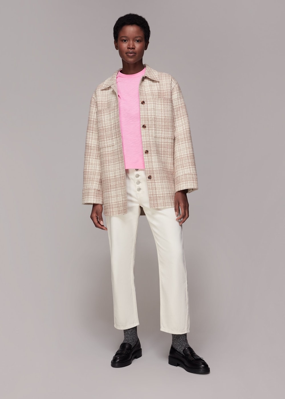 Whistles wide sleeve coat pink 2025