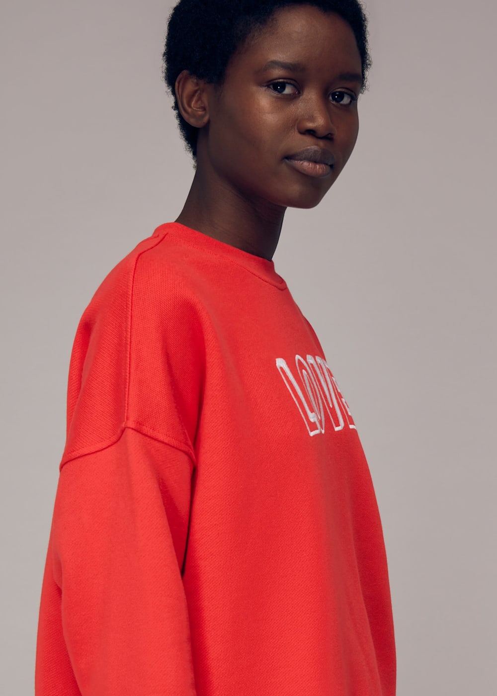 Red Love Logo Relaxed Sweatshirt WHISTLES Whistles ROW