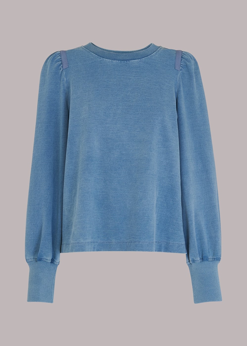 Blue Puff Sleeve Sweat WHISTLES Whistles UK