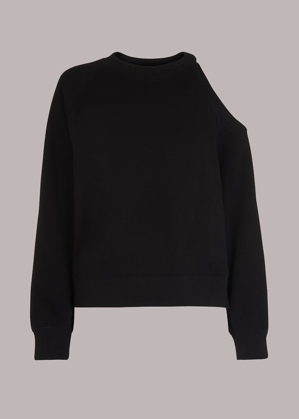 Black Cut Out Shoulder Sweat WHISTLES Whistles UK