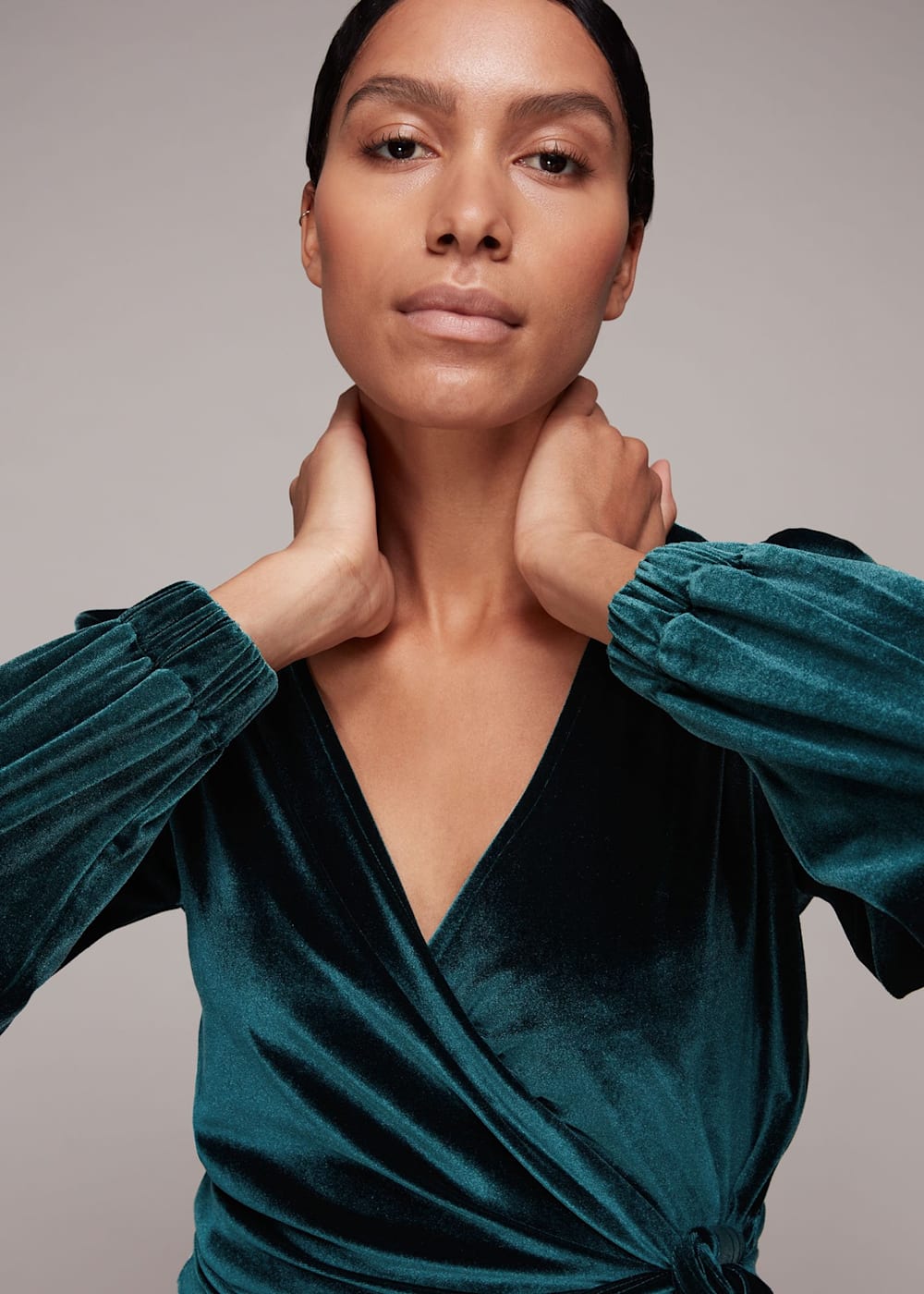 Whistles green velvet dress outlet
