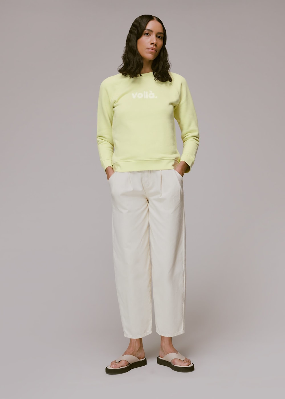 Lime Voila Logo Sweat WHISTLES Whistles UK