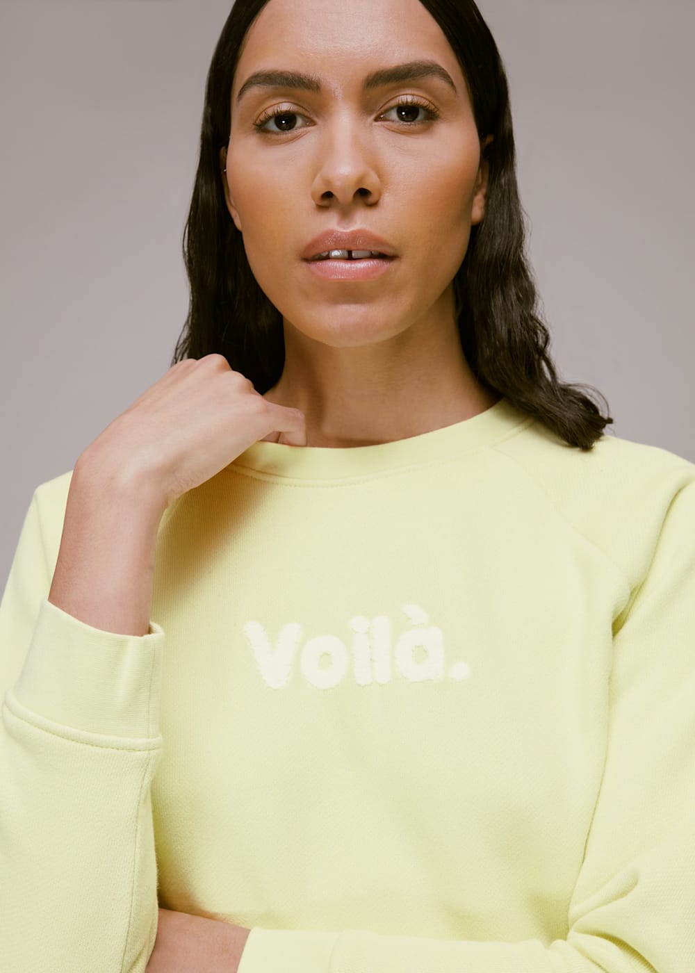 Lime Voila Logo Sweat WHISTLES Whistles UK