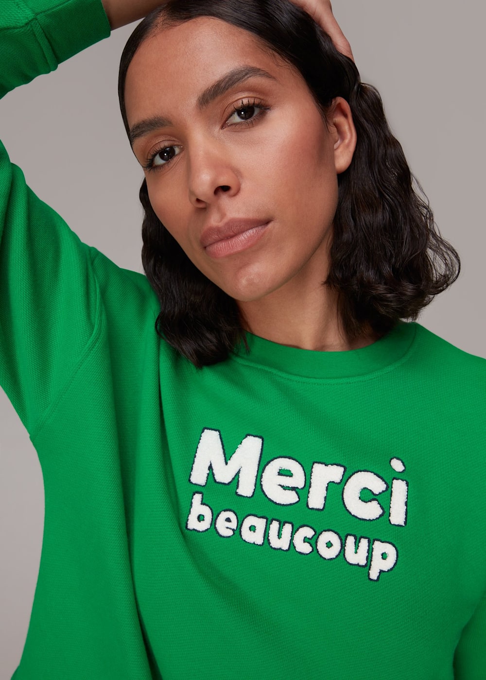 Green Merci Beaucoup Sweat WHISTLES Whistles UK