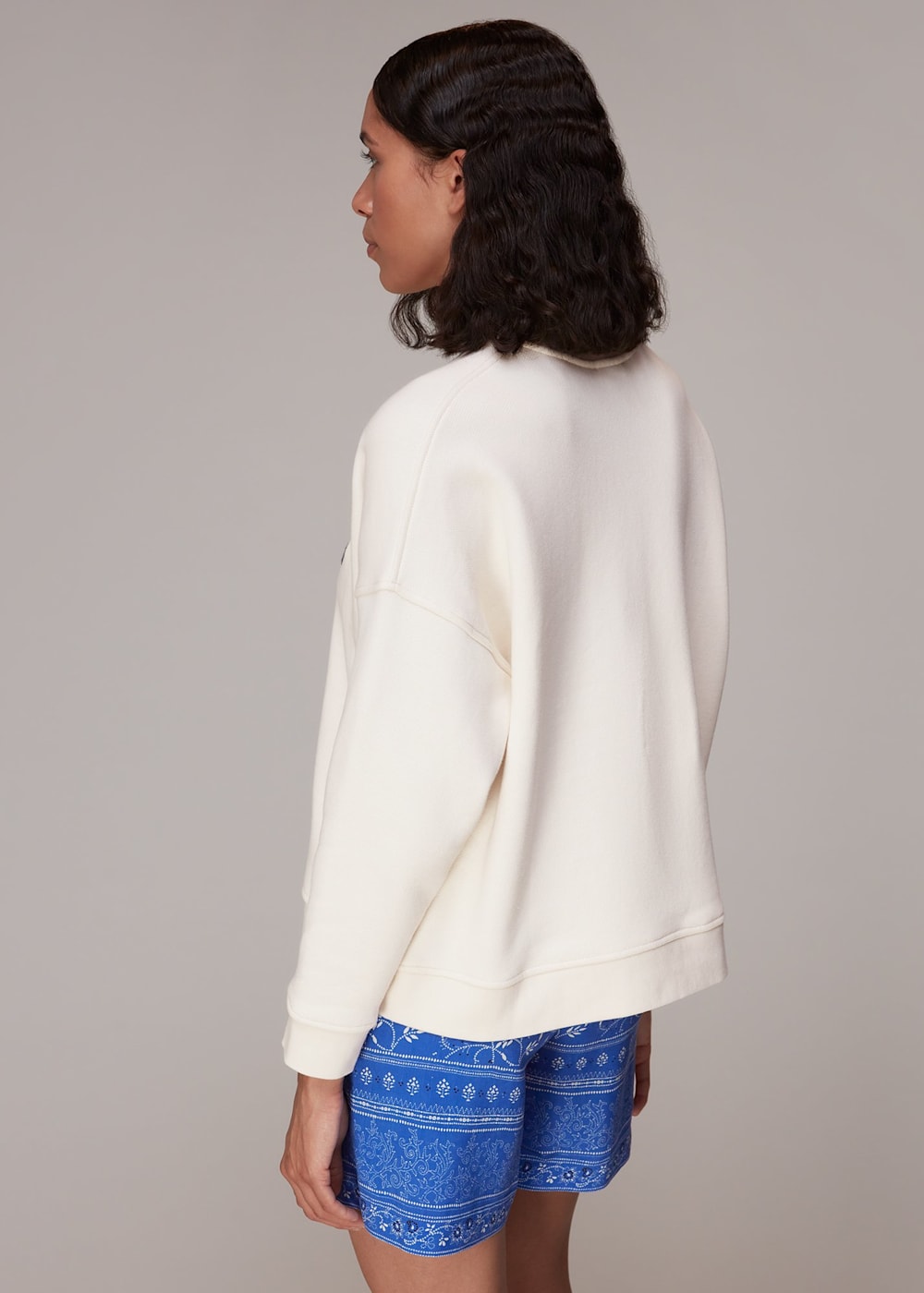 Ivory Vacation Logo Sweat WHISTLES Whistles UK
