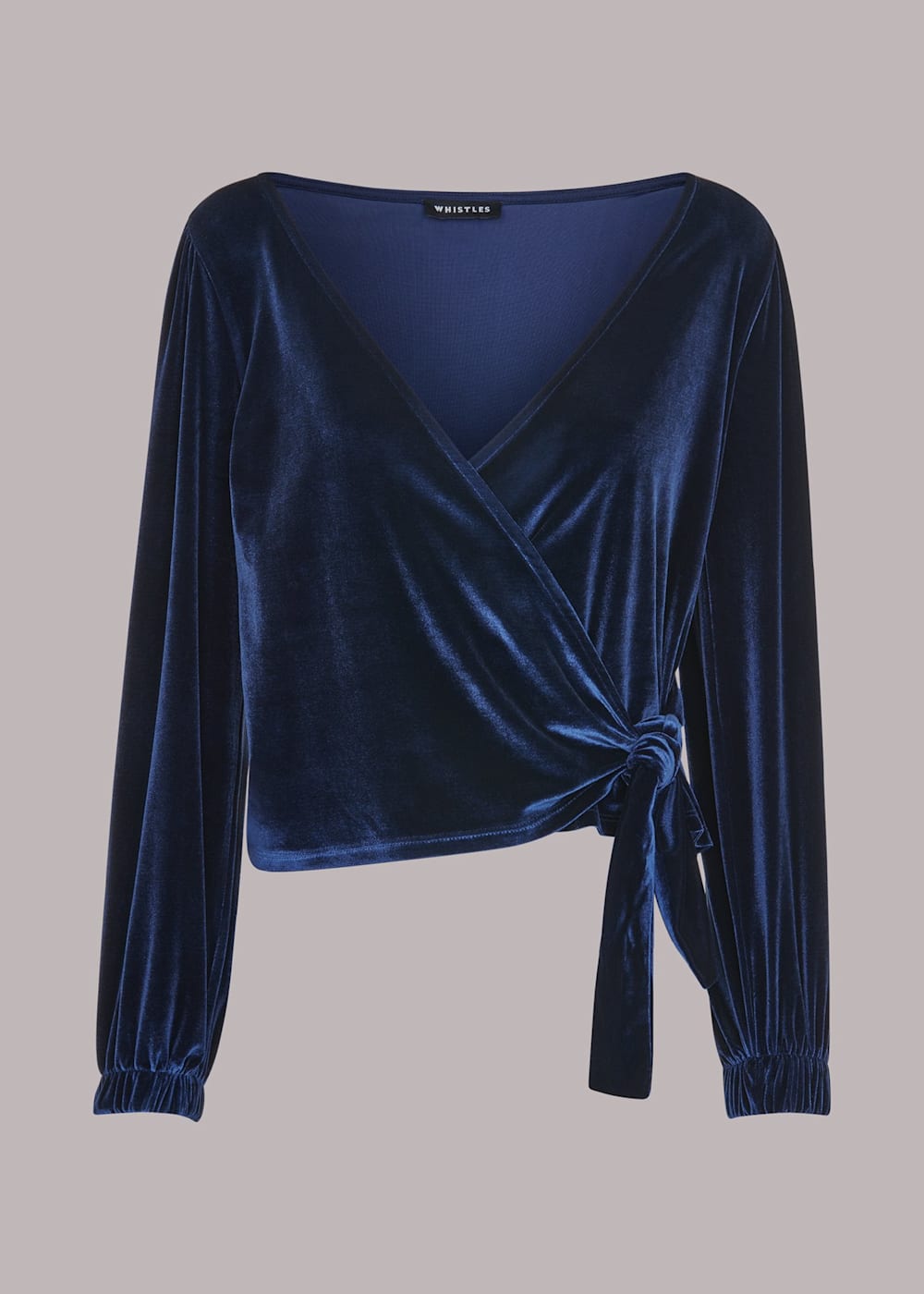 Navy blue velvet top shop