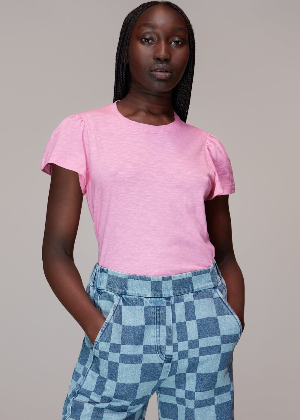 Whistles Cotton Frill Sleeve T Shirt Whistles Cotton Frill Sleeve T Shirt