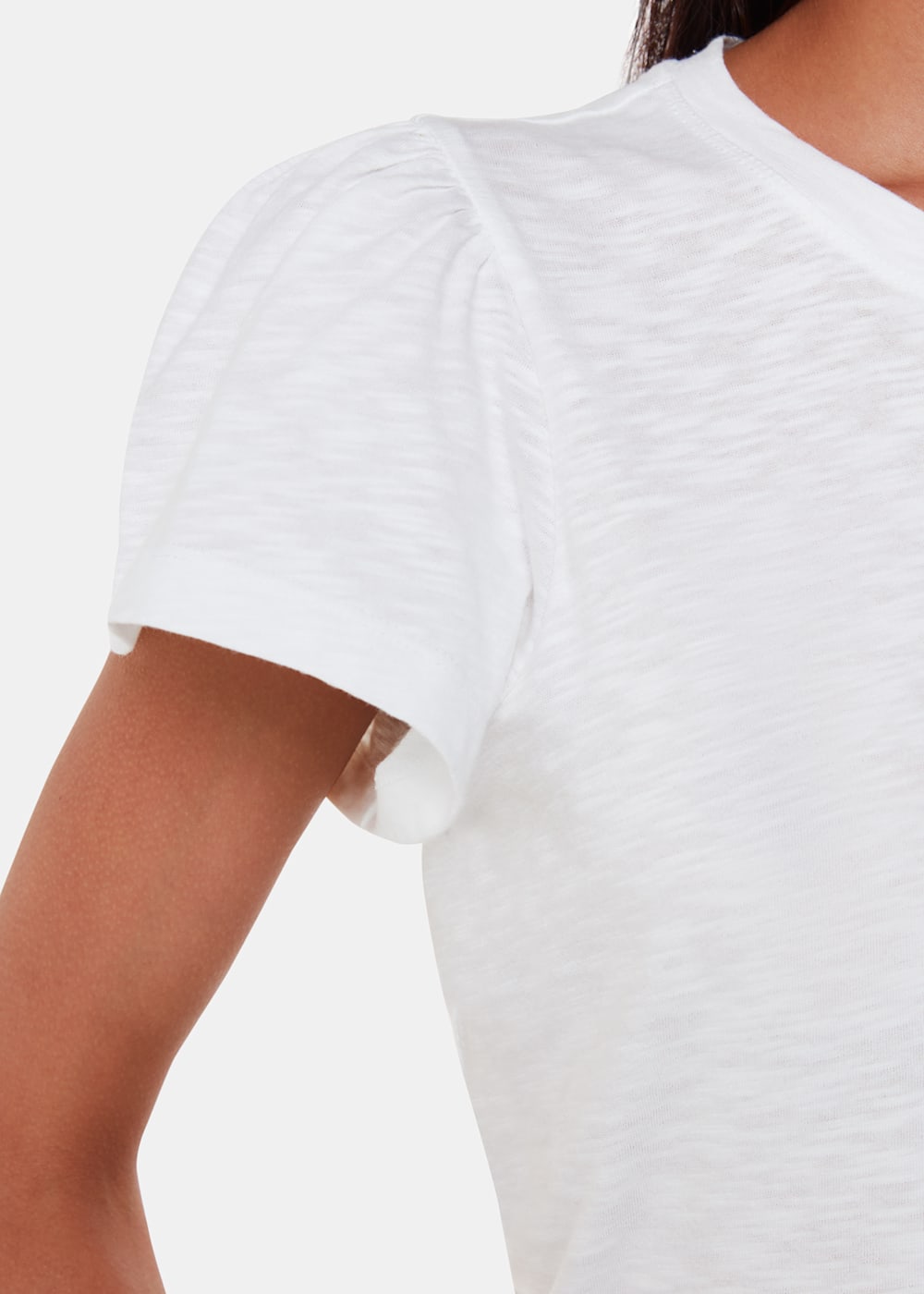 Whistles Cotton Frill Sleeve T Shirt Whistles Cotton Frill Sleeve T Shirt
