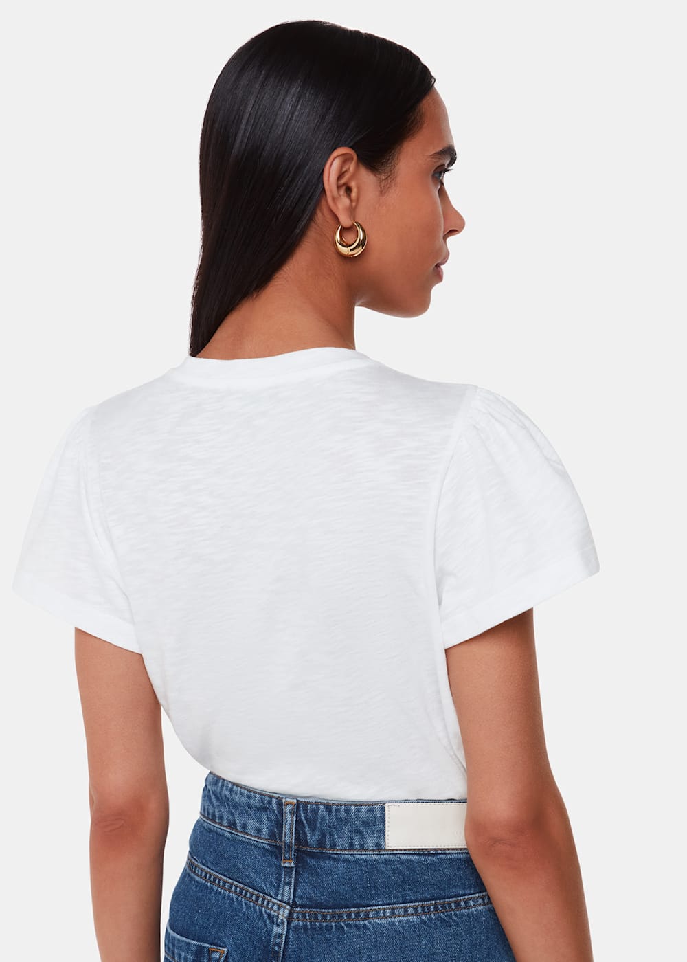 Whistles Cotton Frill Sleeve T Shirt Whistles Cotton Frill Sleeve T Shirt