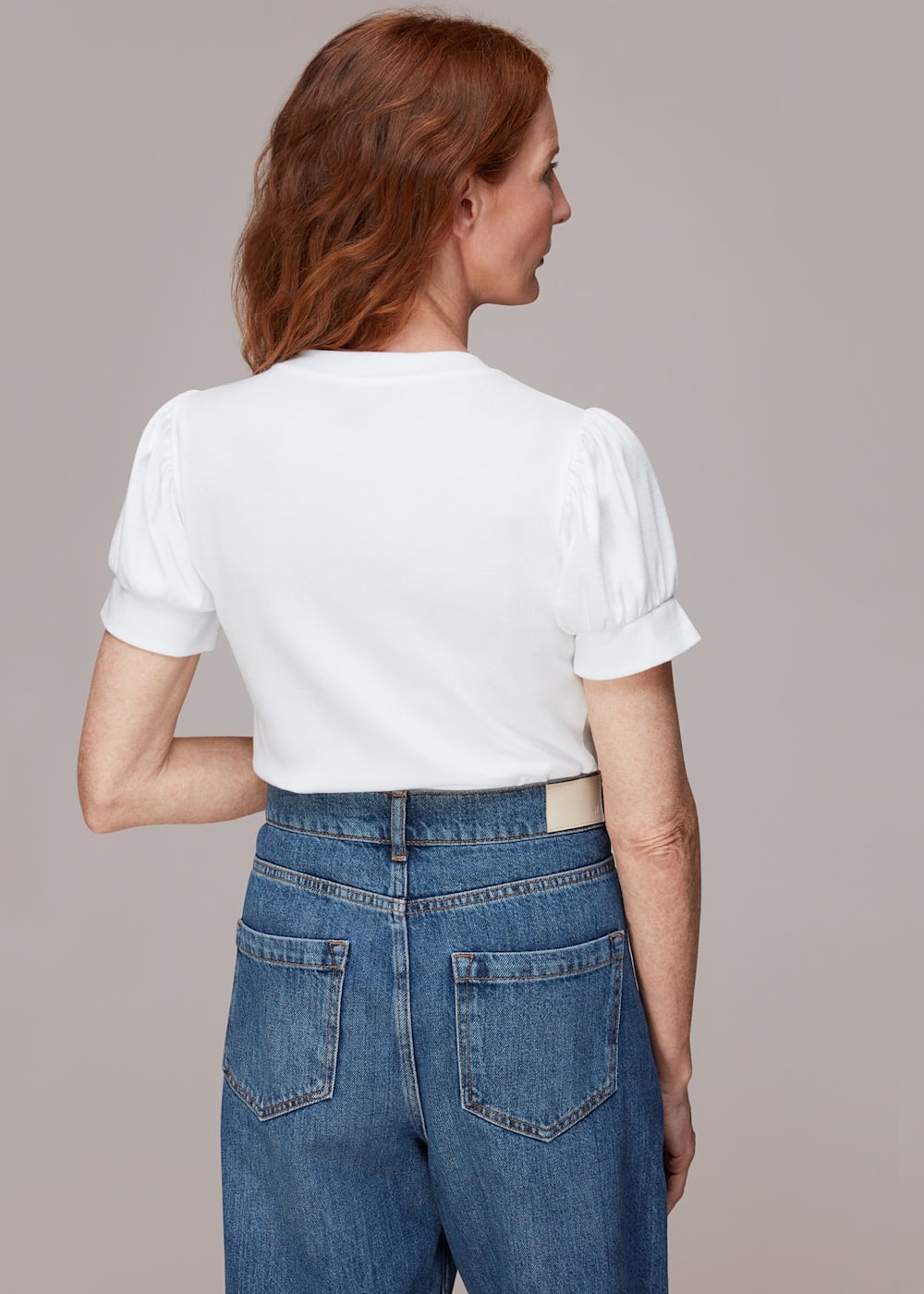 Puff Sleeve Rib Tee WHISTLES Whistles UK