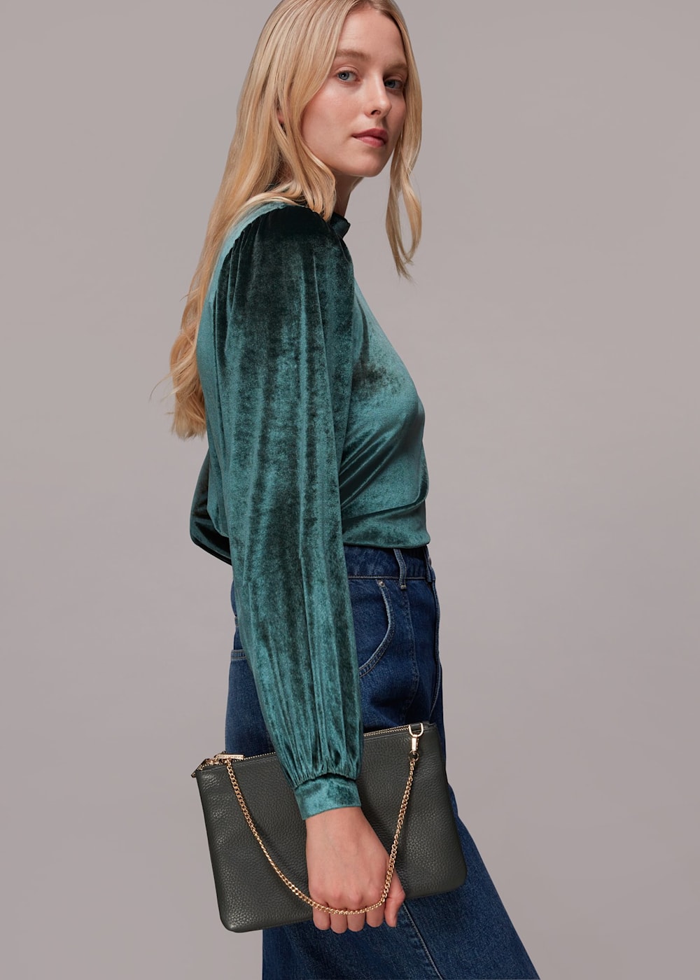 Dark green high neck top sales