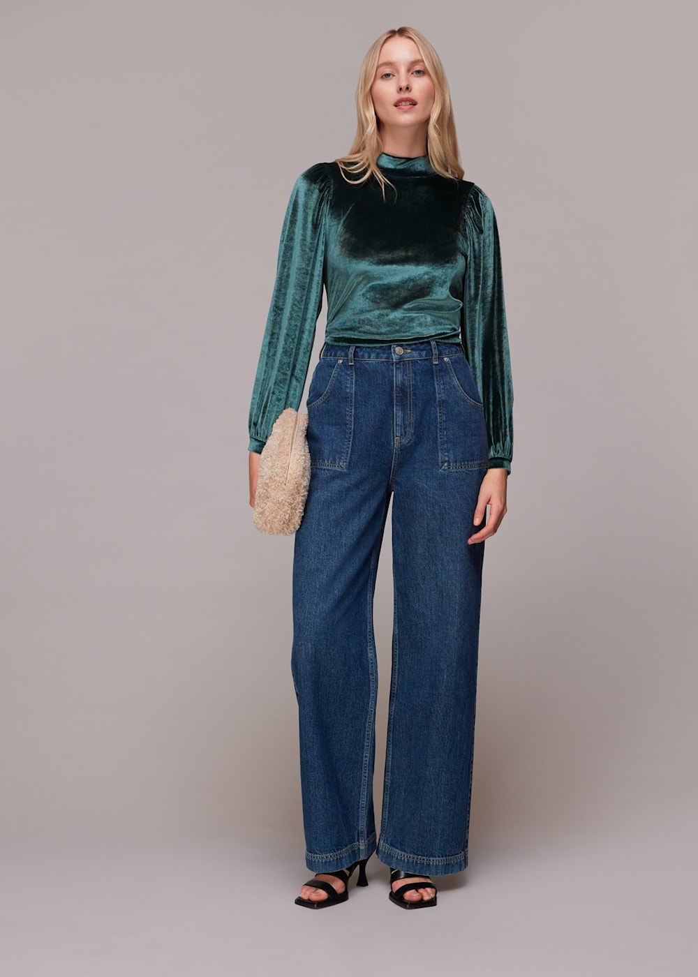Dark Green High Neck Velvet Top | WHISTLES | Whistles US | Dark Green High Neck Velvet Top | WHISTLES | Whistles US |