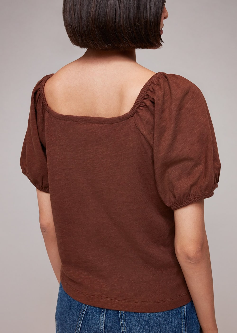 Brown Square Neck Puff Sleeve Top | WHISTLES | Whistles US | Brown Square Neck Puff Sleeve Top | WHISTLES | Whistles US |