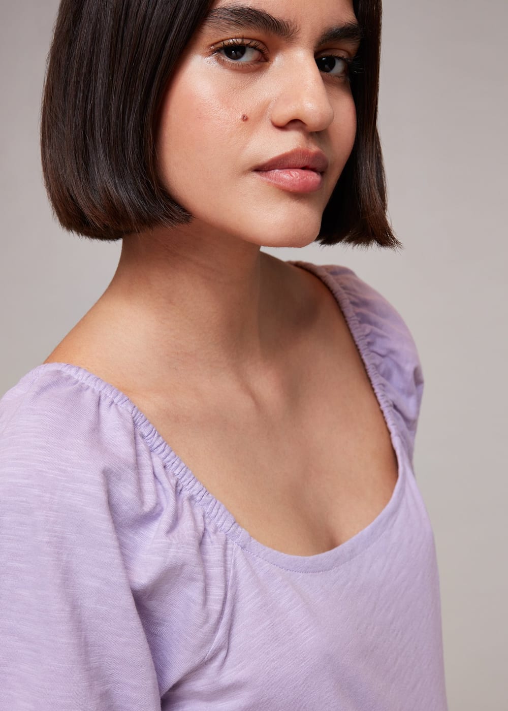 Lilac Square Neck Puff Sleeve Top | WHISTLES | Whistles US | Lilac Square Neck Puff Sleeve Top | WHISTLES | Whistles US |