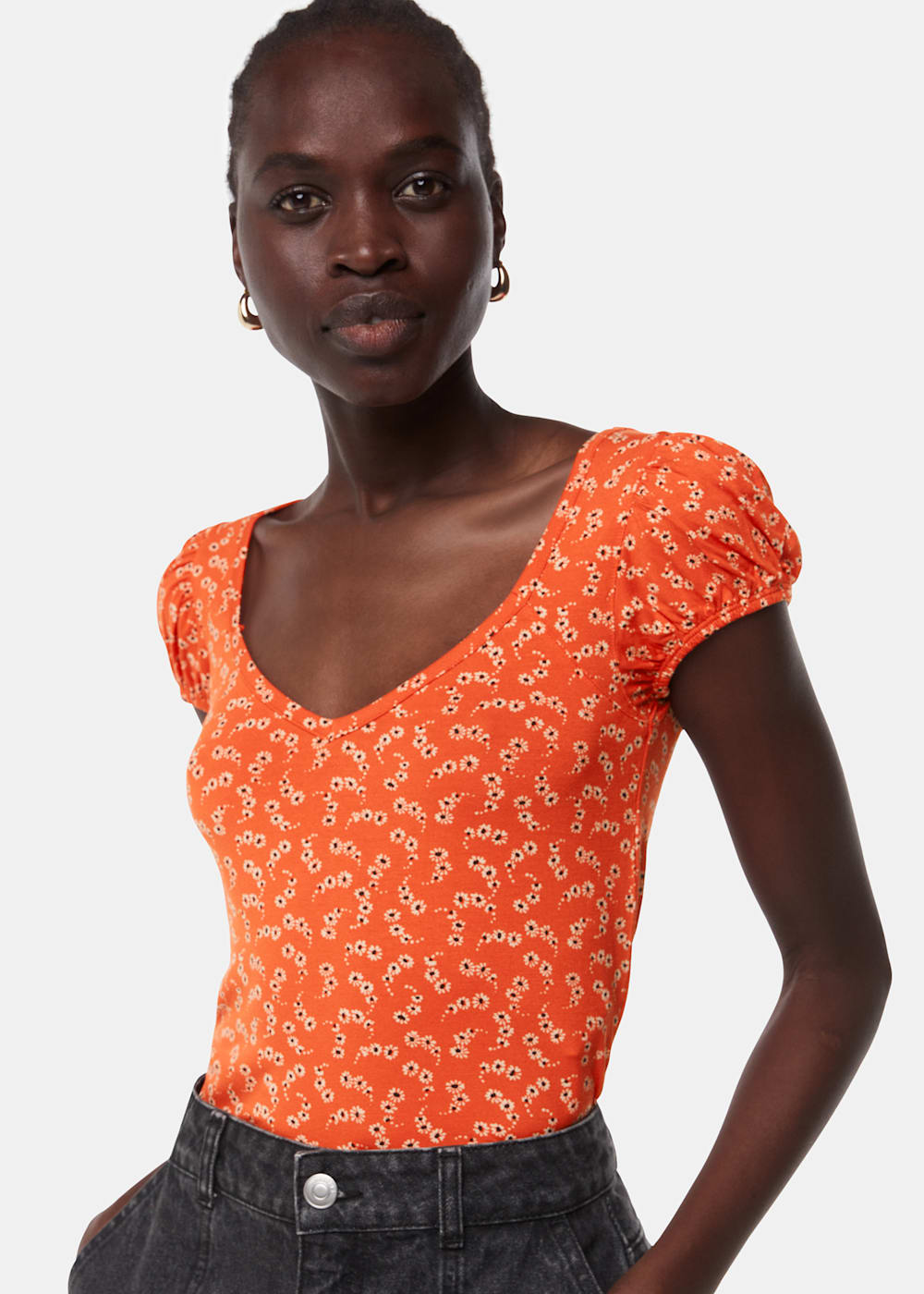Red/Multi Micro Floral Sweetheart Top | WHISTLES | Whistles US | Red/Multi Micro Floral Sweetheart Top | WHISTLES | Whistles US |