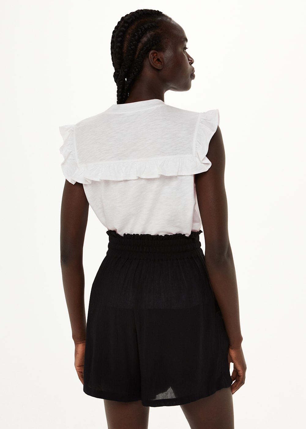 Whistles white linen frill skirt online