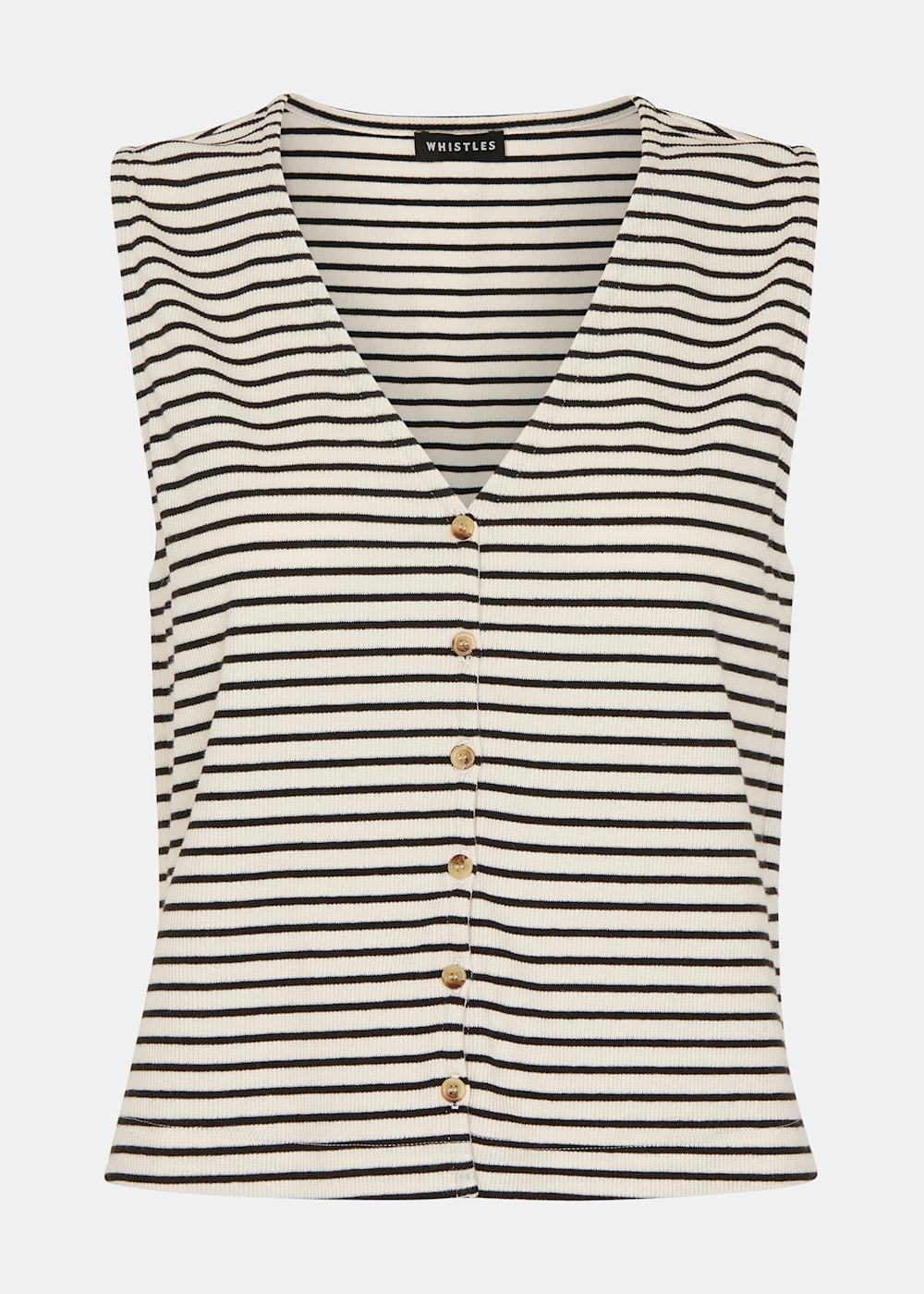 Whistles Button Up Stripe Rib Tank Whistles Button Up Stripe Rib Tank